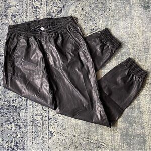 Zara Faux Leather Jogging Pants M